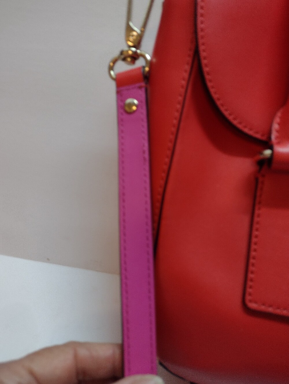 Kate Spade New York Bond Street Flo Satchel Leather ShoulderBag Red/Pink 2 Tone - Picture 8 of 11